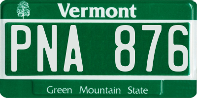 VT license plate PNA876