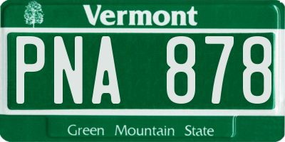 VT license plate PNA878
