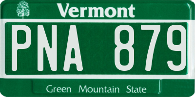 VT license plate PNA879
