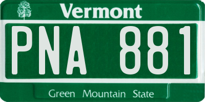VT license plate PNA881