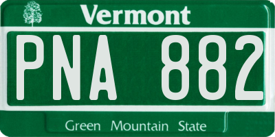 VT license plate PNA882