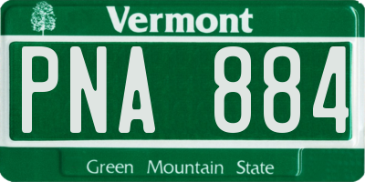VT license plate PNA884