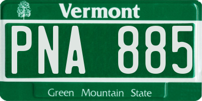 VT license plate PNA885