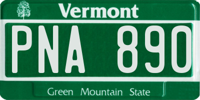 VT license plate PNA890