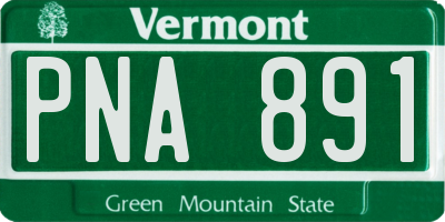 VT license plate PNA891