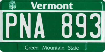 VT license plate PNA893