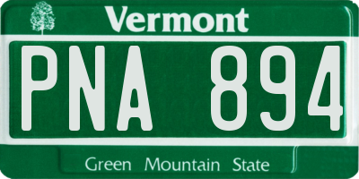 VT license plate PNA894