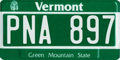 VT license plate PNA897