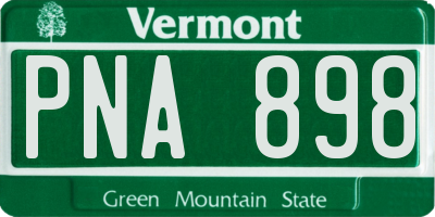 VT license plate PNA898