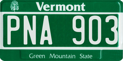 VT license plate PNA903