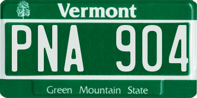 VT license plate PNA904
