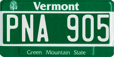 VT license plate PNA905