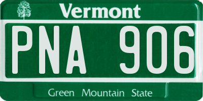 VT license plate PNA906