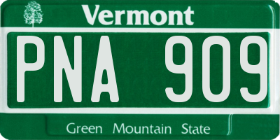 VT license plate PNA909