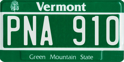 VT license plate PNA910