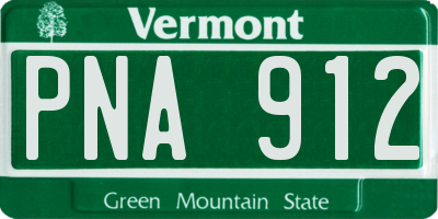 VT license plate PNA912