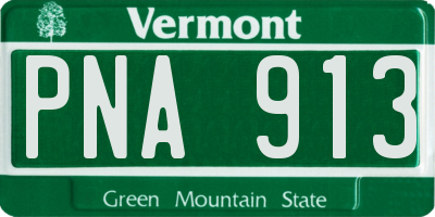 VT license plate PNA913