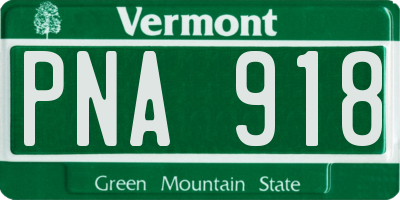 VT license plate PNA918