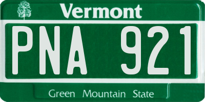 VT license plate PNA921