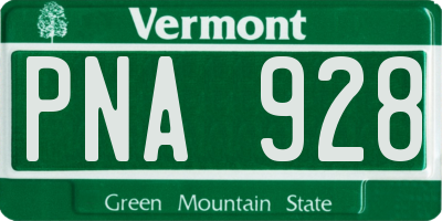 VT license plate PNA928