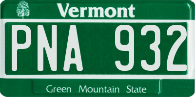 VT license plate PNA932