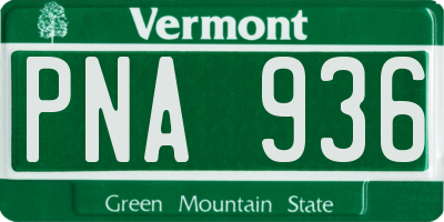 VT license plate PNA936