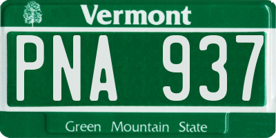 VT license plate PNA937