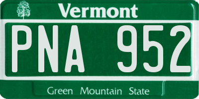 VT license plate PNA952