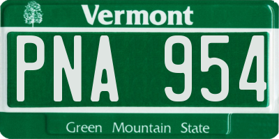 VT license plate PNA954