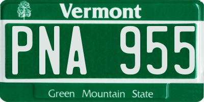 VT license plate PNA955