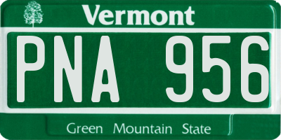VT license plate PNA956