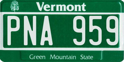 VT license plate PNA959