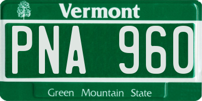 VT license plate PNA960