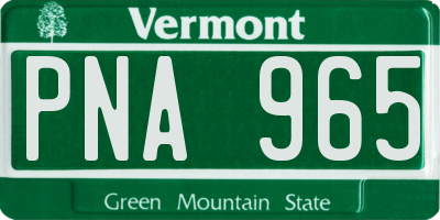 VT license plate PNA965