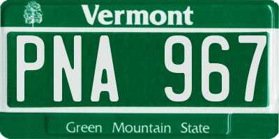 VT license plate PNA967