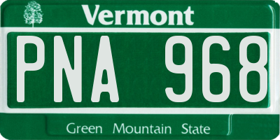 VT license plate PNA968