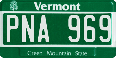 VT license plate PNA969