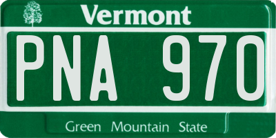 VT license plate PNA970