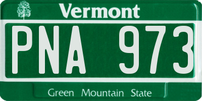 VT license plate PNA973