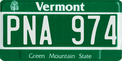 VT license plate PNA974