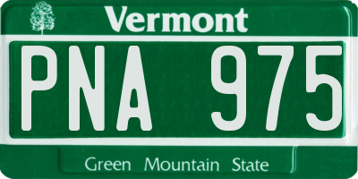 VT license plate PNA975