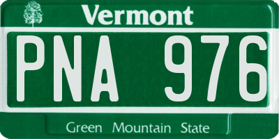 VT license plate PNA976