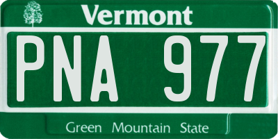 VT license plate PNA977