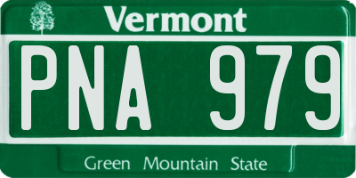 VT license plate PNA979