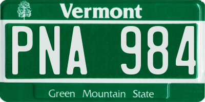 VT license plate PNA984