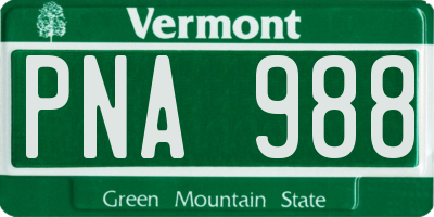 VT license plate PNA988