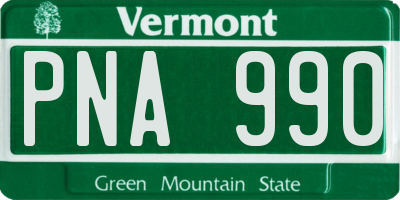 VT license plate PNA990