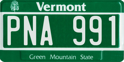 VT license plate PNA991