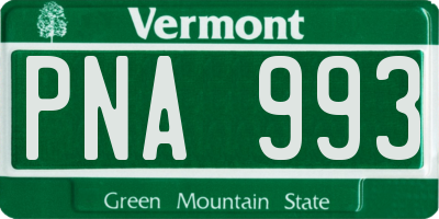 VT license plate PNA993