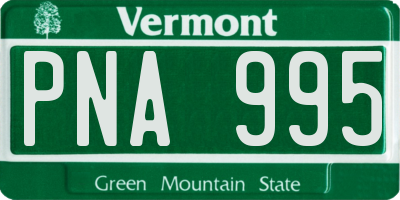 VT license plate PNA995
